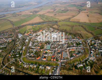 Aerial view, Rheinberg, Niederrhein region, North Rhine-Westphalia, Germany, Europe Stock Photo