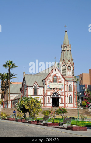 Catedral de San Marcos cathedral, church, architect Gustave Eiffel, Plaza Colon square, Arica, Norte Grande, northern Chile Stock Photo