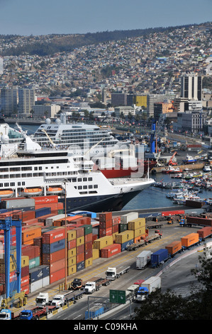 cruise boats in harbor Valparaiso Chile South America Stock Photo