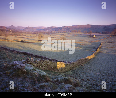 Dawn over the Upper Dove Valley Stock Photo