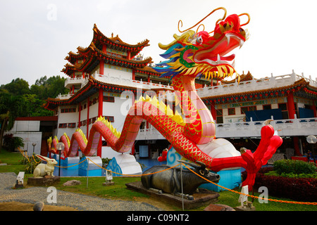 Dragon, rabbit and buffalo sculptures in front of the Chinese Thean Hou Temple, Kuala Lumpur, Malaysia, Asia Stock Photo