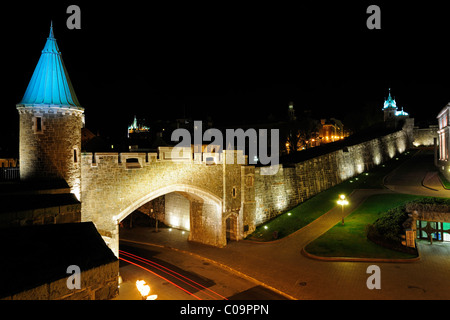 City gate on the Rue St. Jean, Quebec City, Quebec, Canada Stock Photo