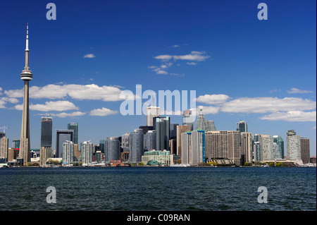 Skyline with Lake Ontario in the forefront, Toronto, Ontario, Canada Stock Photo