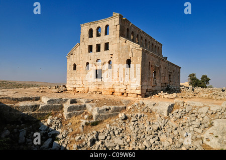 Ruin of the Byzantine church of Mshabak near Aleppo, Dead Cities, Syria, Middle East, West Asia Stock Photo