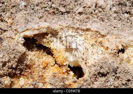 Salpeter, rock, raw materials, saltpeter works, abandoned salpeter town, ghost town, desert, museum, Unesco World Heritage Site Stock Photo