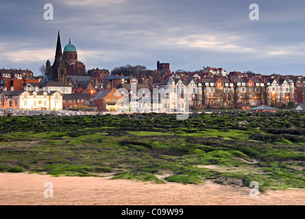 New Brighton Town from the Beach, New Brighton, The Wirral, Merseyside, England, UK Stock Photo