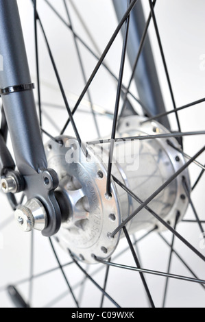 Hub dynamo on a bicycle Stock Photo