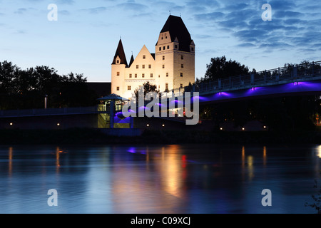 Neues Schloss castle, Danube river, Ingolstadt, Upper Bavaria, Bavaria, Germany, Europe Stock Photo