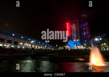 Nighttime at Casino Niagara in Niagara Falls Ontario Stock Photo