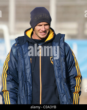David Beckham Exercises with his LA Galaxy teammates during the team's official training Seoul, South Korea - 28.02.08 WENN Stock Photo