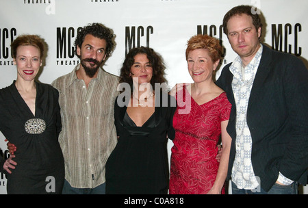Veanne Cox, Michael Aronov, Annabella Sciorra, Lisa Kron and Erik Jensen  Opening night celebration of the Off-Broadway play Stock Photo