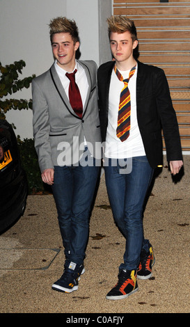X Factor Finalists - Jedward - John Grimes and Edward Grimes   outside the X Factor House. London, England - 10.11.09 Stock Photo