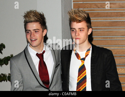 X Factor Finalists - Jedward - John Grimes and Edward Grimes  outside the X Factor House. London, England - 10.11.09 Stock Photo