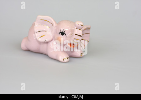 Ceramic elephant on white background Stock Photo