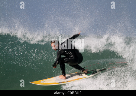 LOCAL SURFER JEFFREYS BAY JEFFREYS BAY  SOUTH AFRICA 22 June 2010 Stock Photo