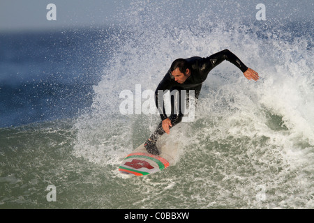 LOCAL SURFER JEFFREYS BAY JEFFREYS BAY  SOUTH AFRICA 22 June 2010 Stock Photo