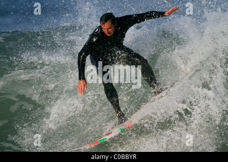 LOCAL SURFER JEFFREYS BAY JEFFREYS BAY  SOUTH AFRICA 22 June 2010 Stock Photo