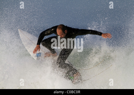 LOCAL SURFER JEFFREYS BAY JEFFREYS BAY  SOUTH AFRICA 22 June 2010 Stock Photo