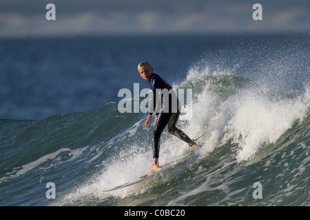 LOCAL SURFER JEFFREYS BAY JEFFREYS BAY  SOUTH AFRICA 22 June 2010 Stock Photo