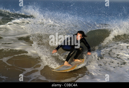 LOCAL SURFER JEFFREYS BAY JEFFREYS BAY  SOUTH AFRICA 22 June 2010 Stock Photo