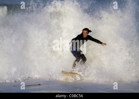 LOCAL SURFER JEFFREYS BAY JEFFREYS BAY  SOUTH AFRICA 22 June 2010 Stock Photo