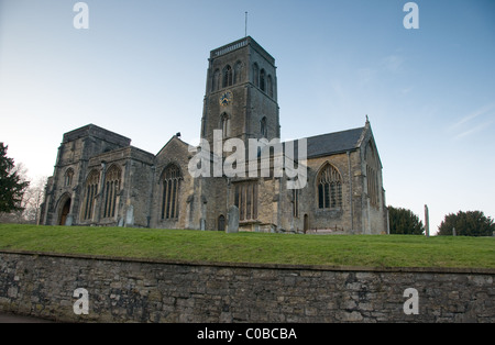 St Mary's Church in the village of Wedmore, Somerset, England Stock Photo