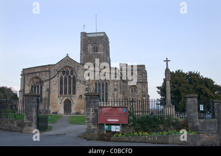 St Mary's Church in the village of Wedmore, Somerset, England Stock Photo