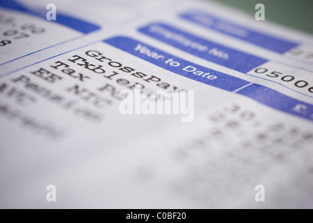 Wage slips, wages pay payslips wageslips Stock Photo