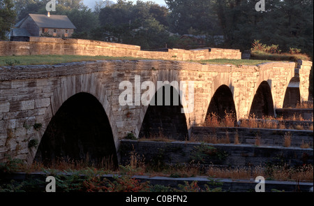 Schoharie Crossing aqueduct on the Erie Canal Stock Photo