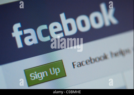 Facebook social networking website. Sign Up screen. Stock Photo