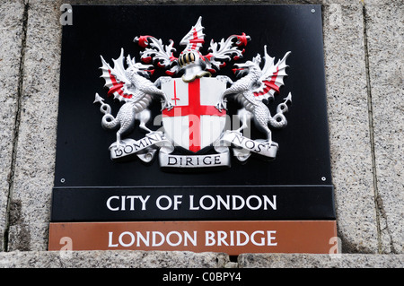 City of London Coat of Arms, London Bridge, London, England, UK Stock Photo