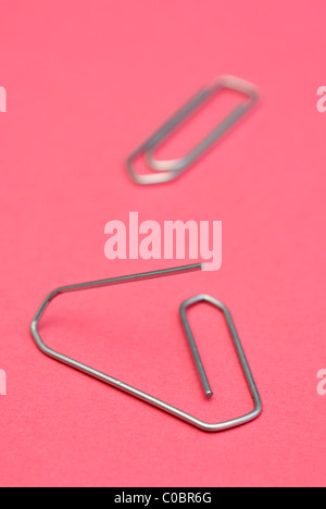 Paperclip Not Rounded Bent and twisted paperclip Stock Photo - Alamy