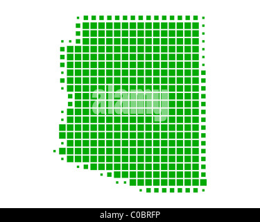Square dots pattern map of Arizona. Dotted pixel map with american ...