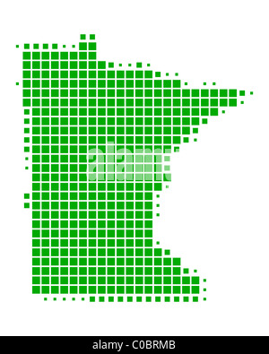 Square dots pattern map of Minnesota. Dotted pixel map with american ...