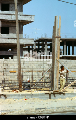 Sinai Egypt Construction Workers On Site Stock Photo