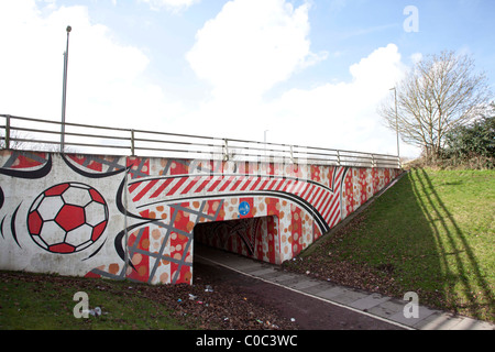 Pedestrian underpass near the Broadfield Stadium home of Crawley Town FC. Picture by James Boardman. Stock Photo