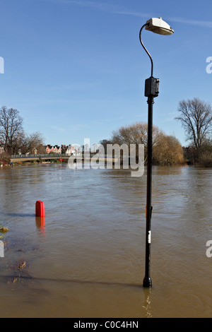 Image relating to winter flooding in the Shropshire town of Shrewsbury. Stock Photo