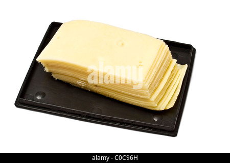 Cheese Slices isolated on white background Stock Photo