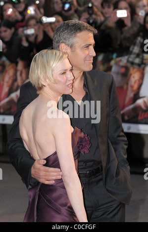 George Clooney and Renee Zellweger UK premiere of 'Leatherheads' held at the Odeon Leicester Square - Arrivals London, England Stock Photo