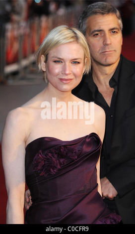 Renee Zellweger and George Clooney UK premiere of 'Leatherheads' held at the Odeon Leicester Square - Arrivals London, England Stock Photo