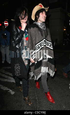 Noel Fielding and Alison Mosshart from 'The Kills' leave the Nobby Clark Shoots Noel Fielding - private view, held at Maison Stock Photo