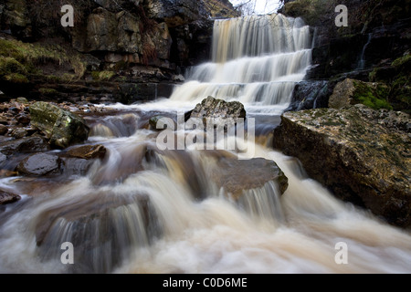 Swinner Gill Waterfalls, Swaledale, Yorkshire Dales, England Stock Photo