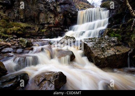 Swinner Gill Waterfalls, Swaledale, Yorkshire Dales, England Stock Photo