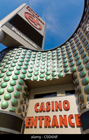 Casino entrance sign planet Hollywood hotel Las Vegas Nevada USA Stock Photo