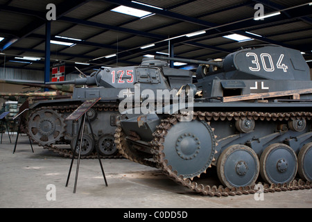 Panzerkampfwagen III (abbreviated PzKpfw III) and Panzerkampfwagen II (abbreviated PzKpfw II) from the German wehrmacht Stock Photo