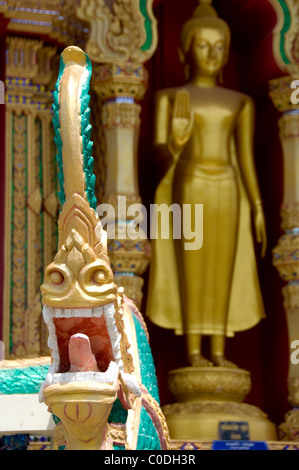 Thailand, Island of Ko Samui (aka Koh Samui). Wat Plai Laem aka Plai Laem Temple, statue detail outside prayer house. Stock Photo