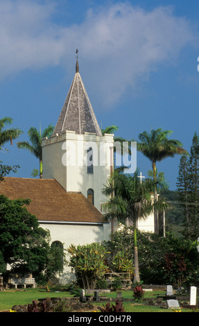 Wananalua Congregational Church, built in 1842, Hana, Maui, Hawaii. Stock Photo