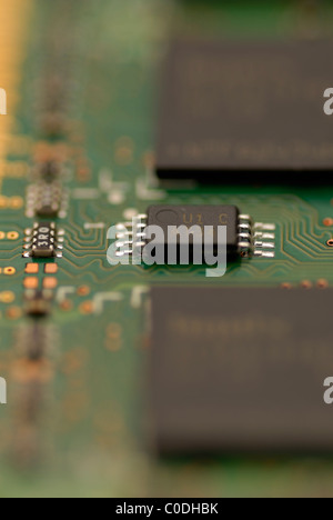 Macro image of DDR2 Computer RAM memory. Stock Photo
