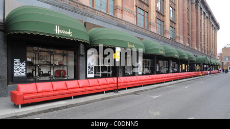 The worlds longest sofa is presented at Harrods as part of their their Design Icons Season London,England- 05.05.08 Stock Photo