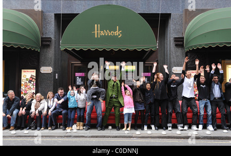 The worlds longest sofa is presented at Harrods as part of their their Design Icons Season London,England- 05.05.08 Stock Photo